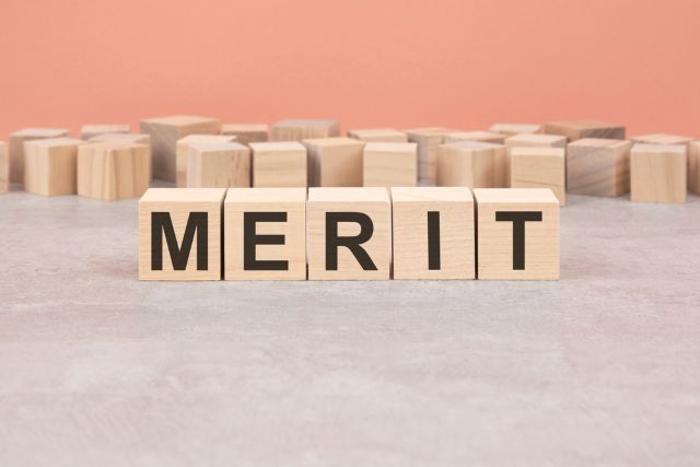 MERITと書かれたブロック